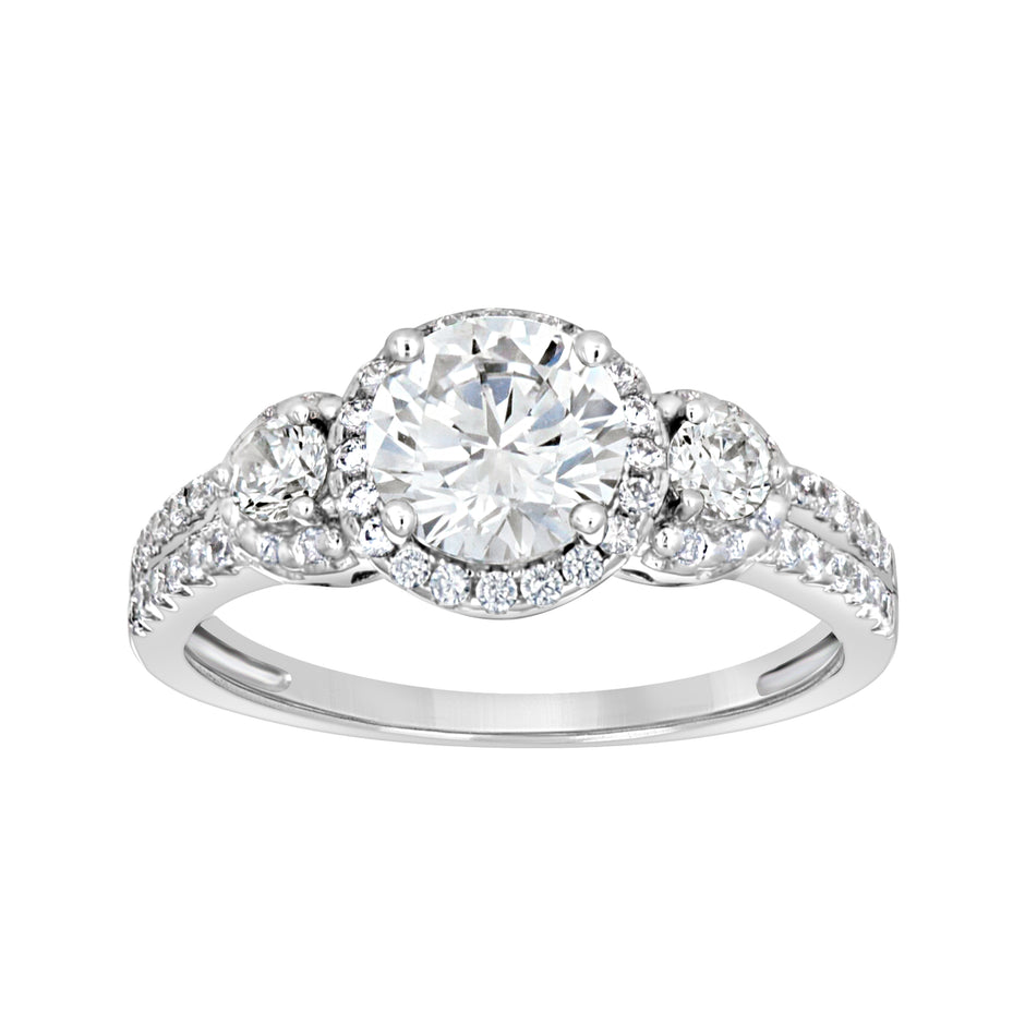 925 Sterling Silver Womens Cubic-Zirconia Fashion Engagement Ring Size 9 - SLV-57378
