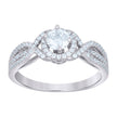 925 Sterling Silver Womens Cubic-Zirconia Fashion Engagement Ring Size 8 - SLV-57414