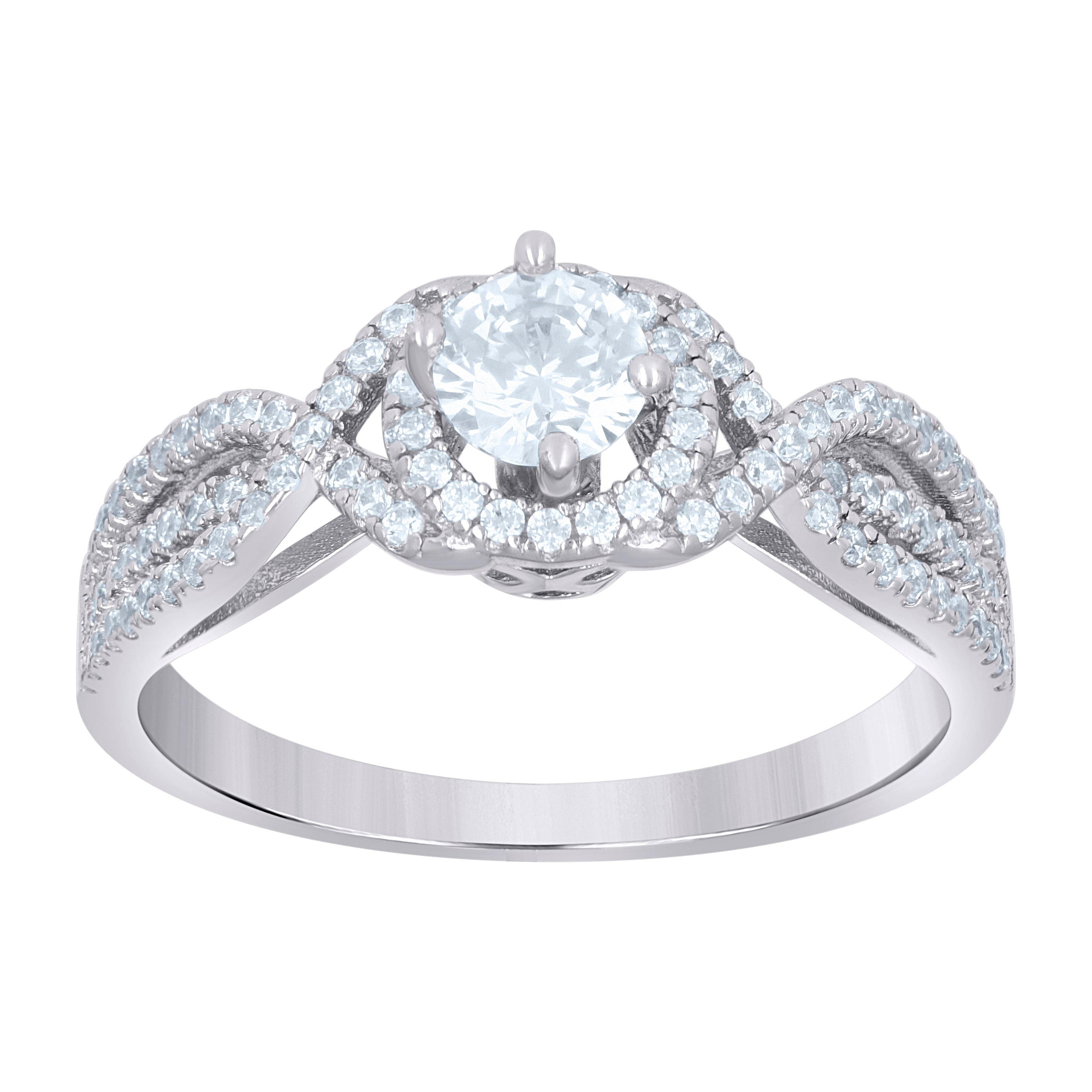 925 Sterling Silver Womens Cubic-Zirconia Fashion Engagement Ring Size 9 - SLV-57415
