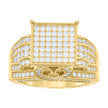 925 Sterling Silver Yellow-Tone Mens Cubic-Zirconia Square Head Fashion Ring Size 6 