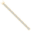 925 Sterling Silver Yellow-Tone Men Micropave Cubic Zirconia Link Bracelet