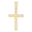 10kt Two-Tone Gold Mens Women Cubic Zirconia Crucifix Cross Religious Charm Pendant