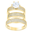 10Kt Gold Cz Trio Ring