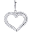 925 Sterling Silver Womens Cz Heart Charm Pendant