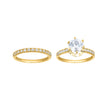10kt Two-Tone Gold Womens Round Cubic Zirconia Dc Bridal Ring Set