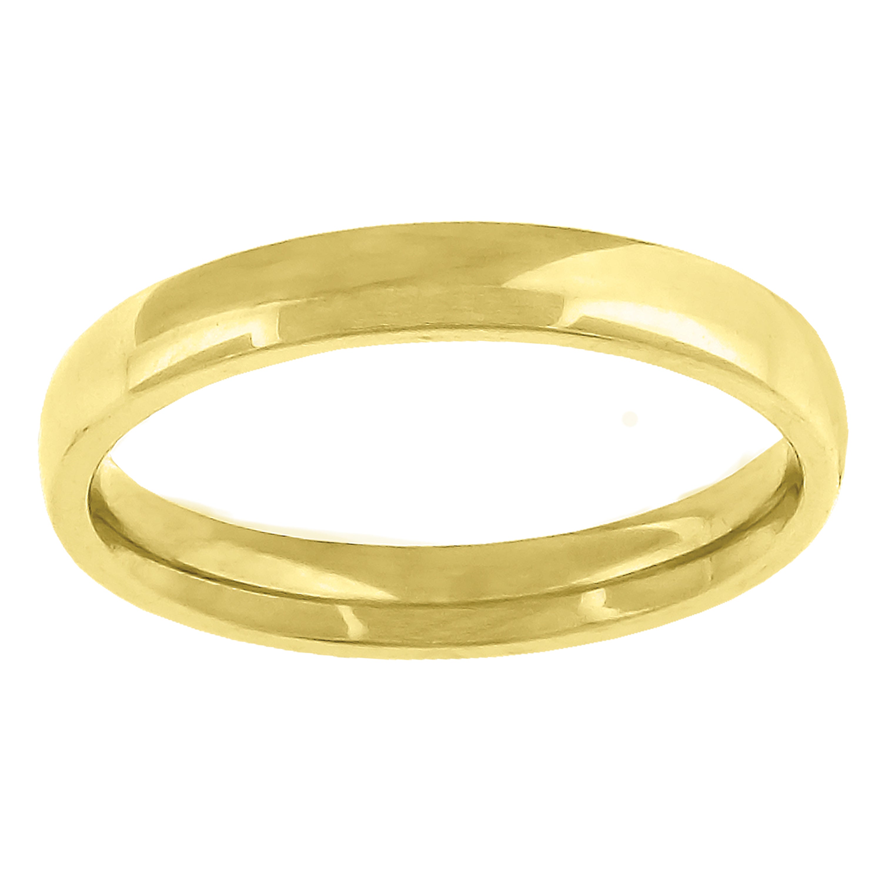 14Kt Yellow Gold Unisex Dome Polished Comfort-Fit 3Mm-Size 6 Wedding Engagement Band Ring - SLV-58492