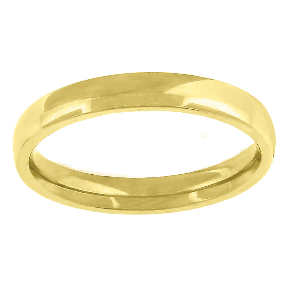 14Kt Yellow Gold Unisex Dome Polished Comfort-Fit 3Mm-Size 8 Wedding Engagement Band Ring - SLV-58494