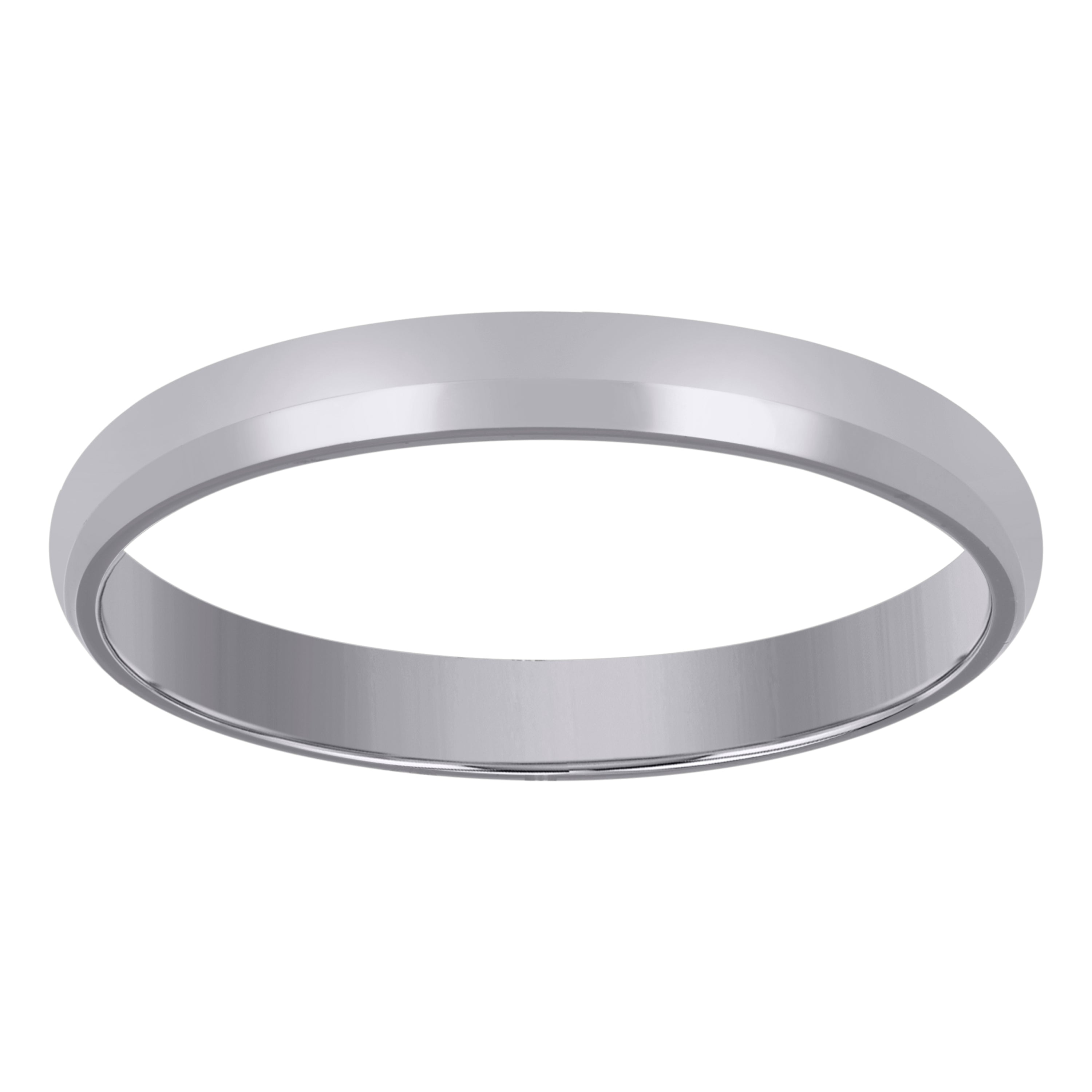 14Kt White Gold Unisex Dome Polished Comfort-Fit 3Mm-Size -10 Wedding Engagement Band Ring - SLV-58547
