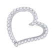 925 Sterling Silver Womens Cz Heart Slide Pendant