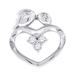 925 Sterling Silver Womens Cz Heart Slide Pendant