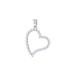 925 Sterling Silver Womens Cz Heart Charm Pendant