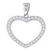 925 Sterling Silver Womens Cz Heart Charm Pendant