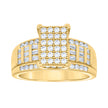 925 Sterling Silver Yellow-Tone Womens Baguette Cubic-Zirconia Cinderella Ring Size 7 - SLV-59378