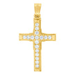 10kt Yellow Gold Mens Women Cubic Zirconia Cubic-Zirconia Cross Religious Charm Pendant