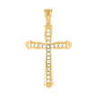 10kt Two-Tone Gold Mens Women Cubic Zirconia Cubic-Zirconia Cross Religious Charm Pendant