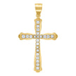 10kt Gold Two-Tone Cubic-Zirconia Unisex Cross Religious Charm Pendant