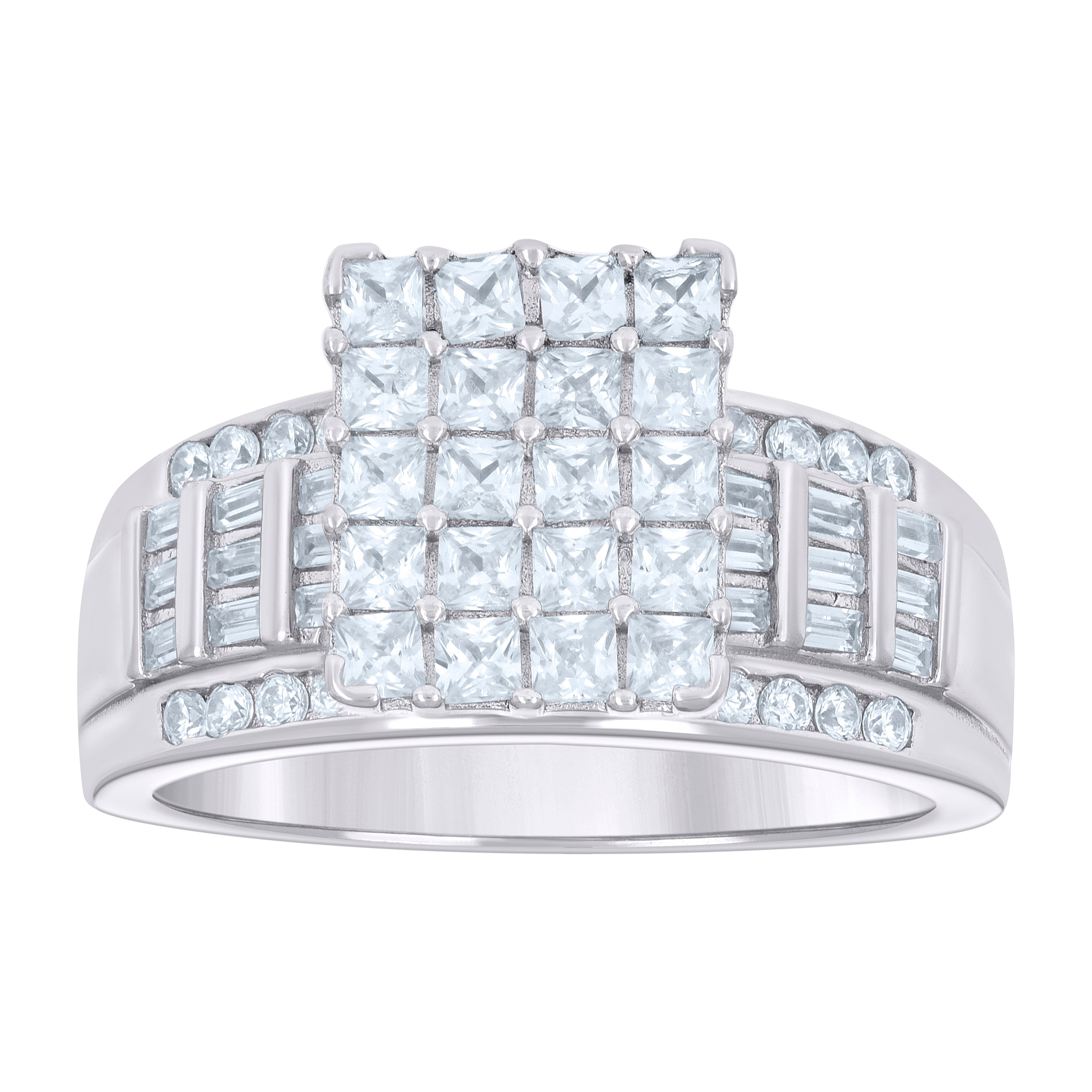 925 Sterling Silver Womens Cubic Zirconia Cinderella Ring Size 7 - SLV-59477