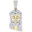 925 Sterling Silver Yellow-Tone Mens CZ Jesus Religious Charm Pendant