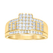 925 Sterling Silver Yellow-Tone Womens Cubic Zirconia Cinderella Ring Size 7 - SLV-60908