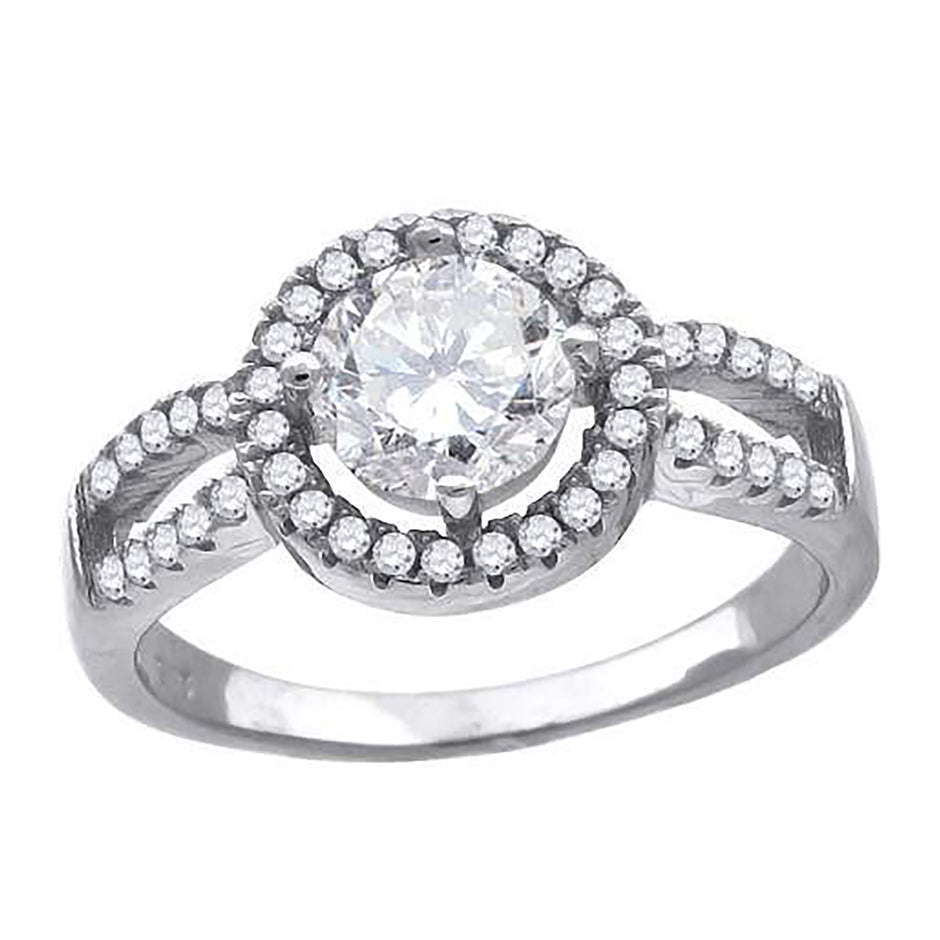 925 Sterling Silver Womens Cubic Zirconia Fancy Ring Size 7