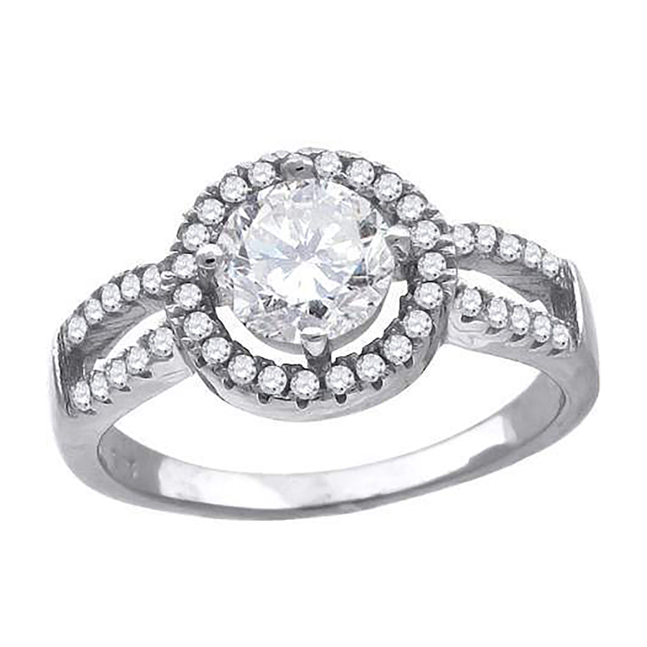 925 Sterling Silver Womens Cubic Zirconia Fancy Ring Size 9 - SLV-60946
