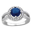 925 Sterling Silver Womens Royal Blue Cubic Zirconia Fancy Ring Size 8 - SLV-60950
