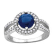 925 Sterling Silver Womens Royal Blue Cubic Zirconia Fancy Ring Size 9 - SLV-60951