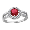 925 Sterling Silver Womens Red Cubic Zirconia Fancy Ring Size 8 - SLV-60965