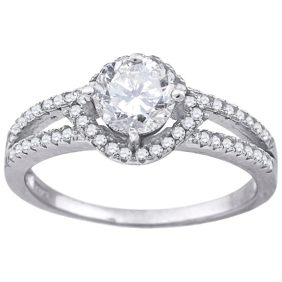 925 Sterling Silver Womens Cubic Zirconia Fashion Ring Size 8 - SLV-60995
