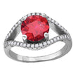 925 Sterling Silver Womens Red Round Cubic Zirconia Fancy Ring Size 9 - SLV-61085