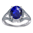 925 Sterling Silver Womens Royal Blue Oval Cubic Zirconia Fancy Ring Size 6