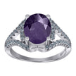 925 Sterling Silver Womens Purple Oval Cubic Zirconia Fancy Ring Size 8 - SLV-61103
