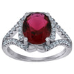 925 Sterling Silver Womens Red Oval Cubic Zirconia Fancy Ring Size 9 - SLV-61109
