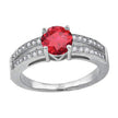 925 Sterling Silver Womens Red Cubic Zirconia Fancy Ring Size 9 - SLV-61197