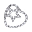 925 Sterling Silver Womens Round Cubic Zirconia Heart In Star Fashion Pendant