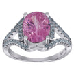 925 Sterling Silver Womens Pink Oval Cubic Zirconia Fancy Ring Size 6