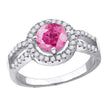 925 Sterling Silver Womens Pink Cubic Zirconia Fancy Ring Size 8 - SLV-61366