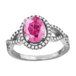 925 Sterling Silver Womens Pink Oval Cubic Zirconia Fancy Ring Size 9 - SLV-61399
