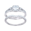 925 Sterling Silver Womens Cubic-Zirconia Fashion Duo Ring Set Size 7 - SLV-63915