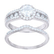 925 Sterling Silver Womens Cubic-Zirconia Duo Ring Set Size 9 - SLV-63967