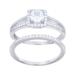 925 Sterling Silver Womens Cubic-Zirconia Duo Ring Set Size 8 - SLV-63997