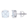 925 Sterling Silver Womens Round Cubic Zirconia Stud Cluster Fashion Earrings