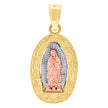 10kt Gold Tri-Color Womens Guadalupe Mary Religious Charm Pendant