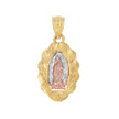 10kt Tri-Color Gold Mens Women Textured Lady Of Guadalupe Religious Charm Pendant