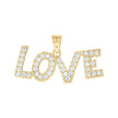 10kt Two-Tone Gold Womens Cubic Zirconia Cubic-Zirconia Love Charm Pendant