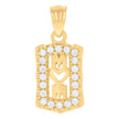 10kt Gold Two-Tone Cubic-Zirconia Womens Mother Mom Charm Pendant