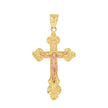 10kt Two-tone Gold Mens Crucifix Cross Religious Charm Pendant