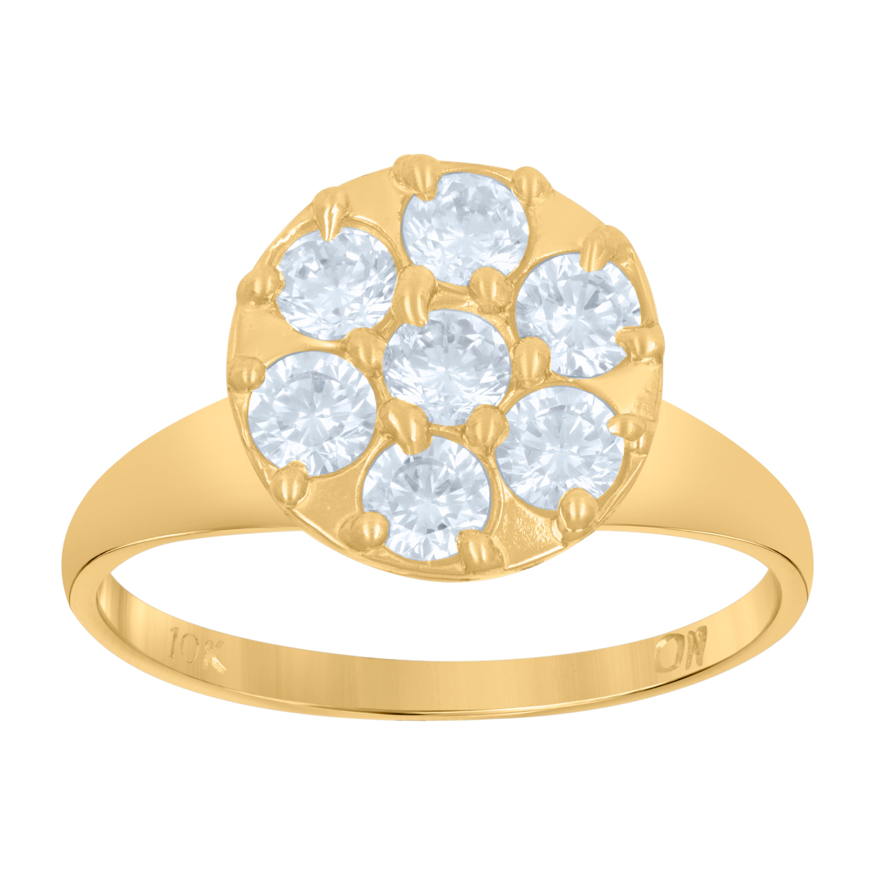 10kt Two-Tone Gold Womens Round Cubic Zirconia Engagement Ring