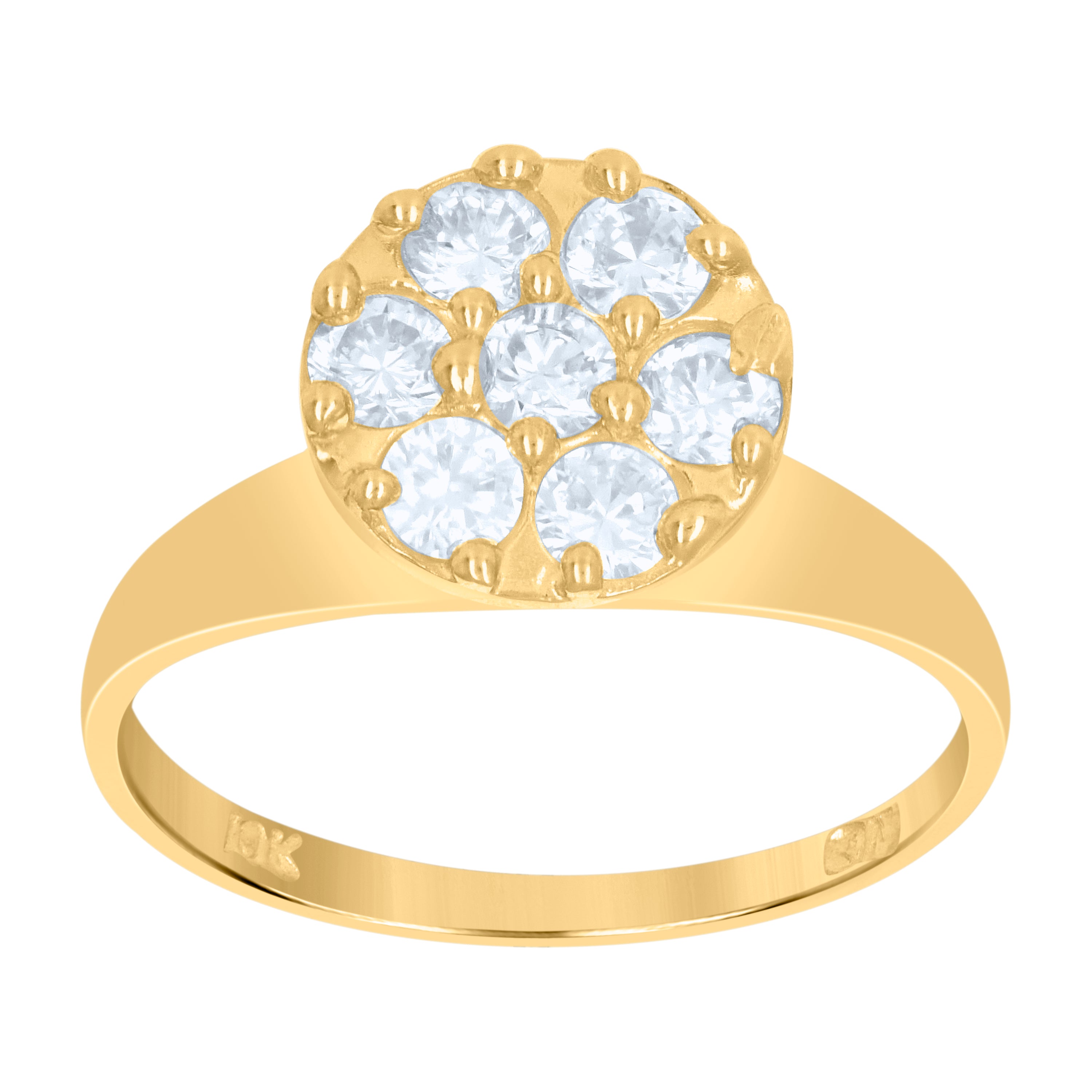 10kt Two-Tone Gold Womens Round Cubic Zirconia Engagement Ring
