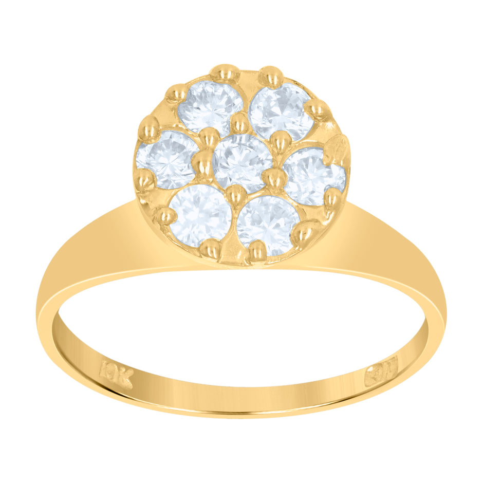 10kt Two-Tone Gold Womens Round Cubic Zirconia Engagement Ring